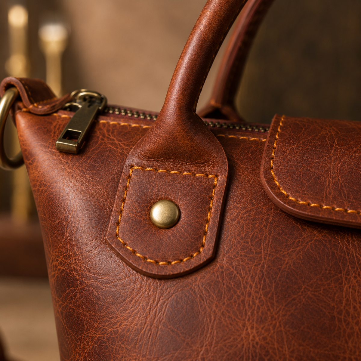 Velora Rowan Medium leather tote bag - detail view